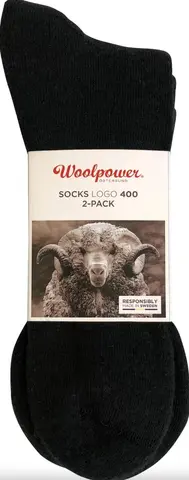 Woolpower Socks 2pk Logo Classic 400 Sort