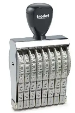 Trodal tallstempel for stempelpute 8 siffer, 18mm tallhøyde 