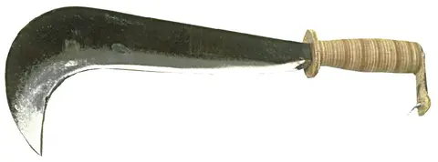 Krattkniv med håndtak av lær 43cm