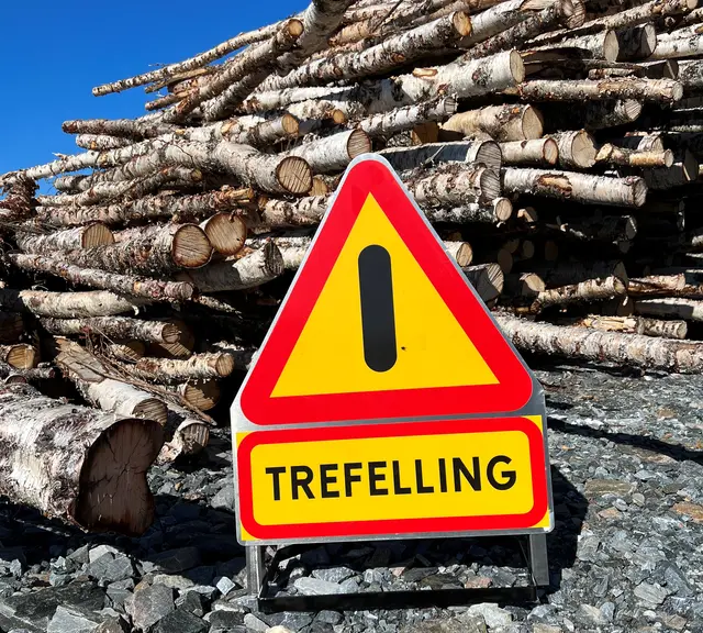 Varselskilt - Trefelling (Norsk tekst) | Skogsutstyr | Norlog AS