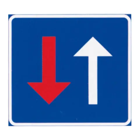 Vikepliktskilt for møtende trafikk 400x400mm