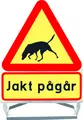 Varselskilt - jakt p&#229;g&#229;r Bilde - hund