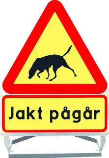 Varselskilt - jakt pågår Bilde - hund