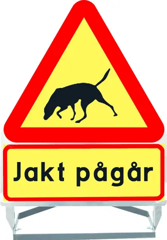 Varselskilt - jakt p&#229;g&#229;r Bilde - hund