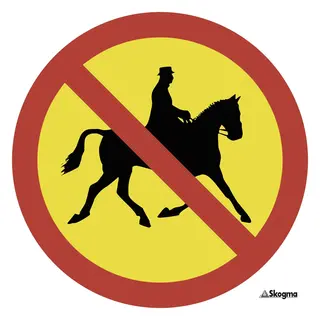 Ledskilt - Forbudt med hest
