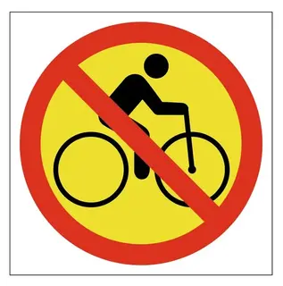 Ledskilt - Forbudt med sykkel
