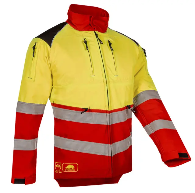 SIP Sagvernsjakke kl1 med varselkl 2 Gul/Rød, Str 2XL. 