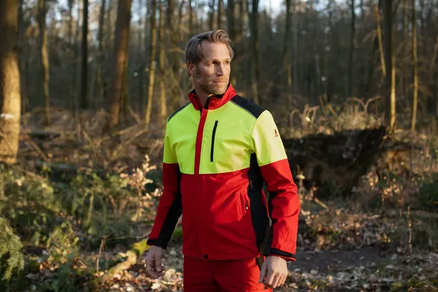 Profiforest Skogsjakke Rød/gul, S 
