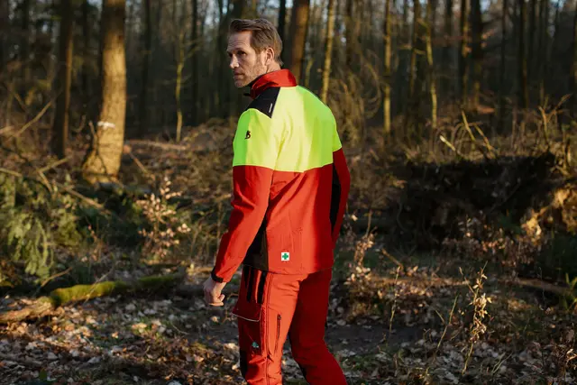 Profiforest Skogsjakke Rød/gul, S 