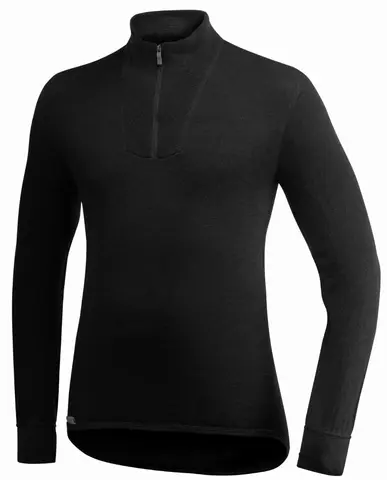 Woolpower Zip Turtleneck 200 Sort