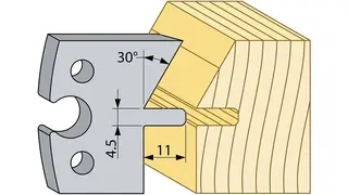 Kutterstål Vekselp /Krokskog HSS Skrå kant not 4,5 mm