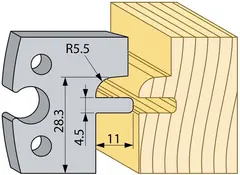 Kutterst&#229;l 94658 HSS Veksel/Krokskogpanel med rund kant