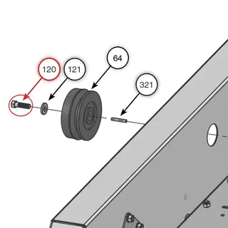 Sekskantbolt 7/16-20 x 1-1/2" Fingjenget, pos.120