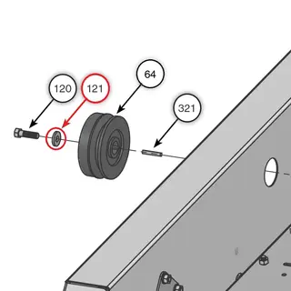 Skive 1/2" - Stor skive. pos.121