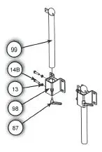 LM29-ML26-MN26 Stokkstøtte rør pos.99